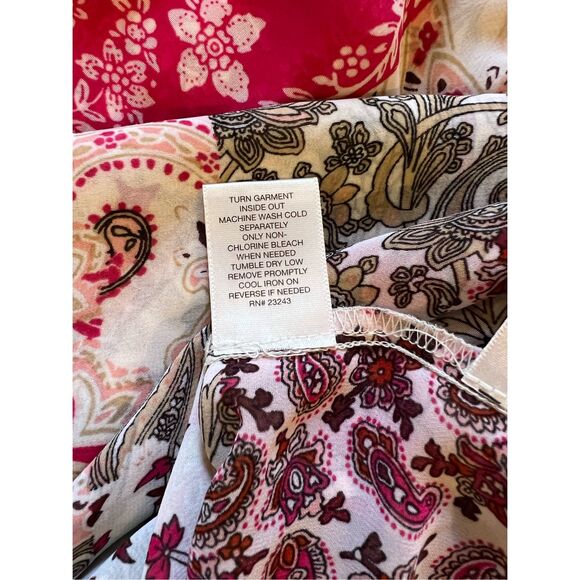 New York & Company top women’s small pink floral paisley faux wrap sleeveless - Picture 7 of 7